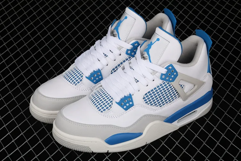 All categories Air Jordan Jordan series basketball shoes Air Jordan 4 pure original Air Jordan 4 Retro "Military Blue" AJ4 Joe 4 white blue 308497-105